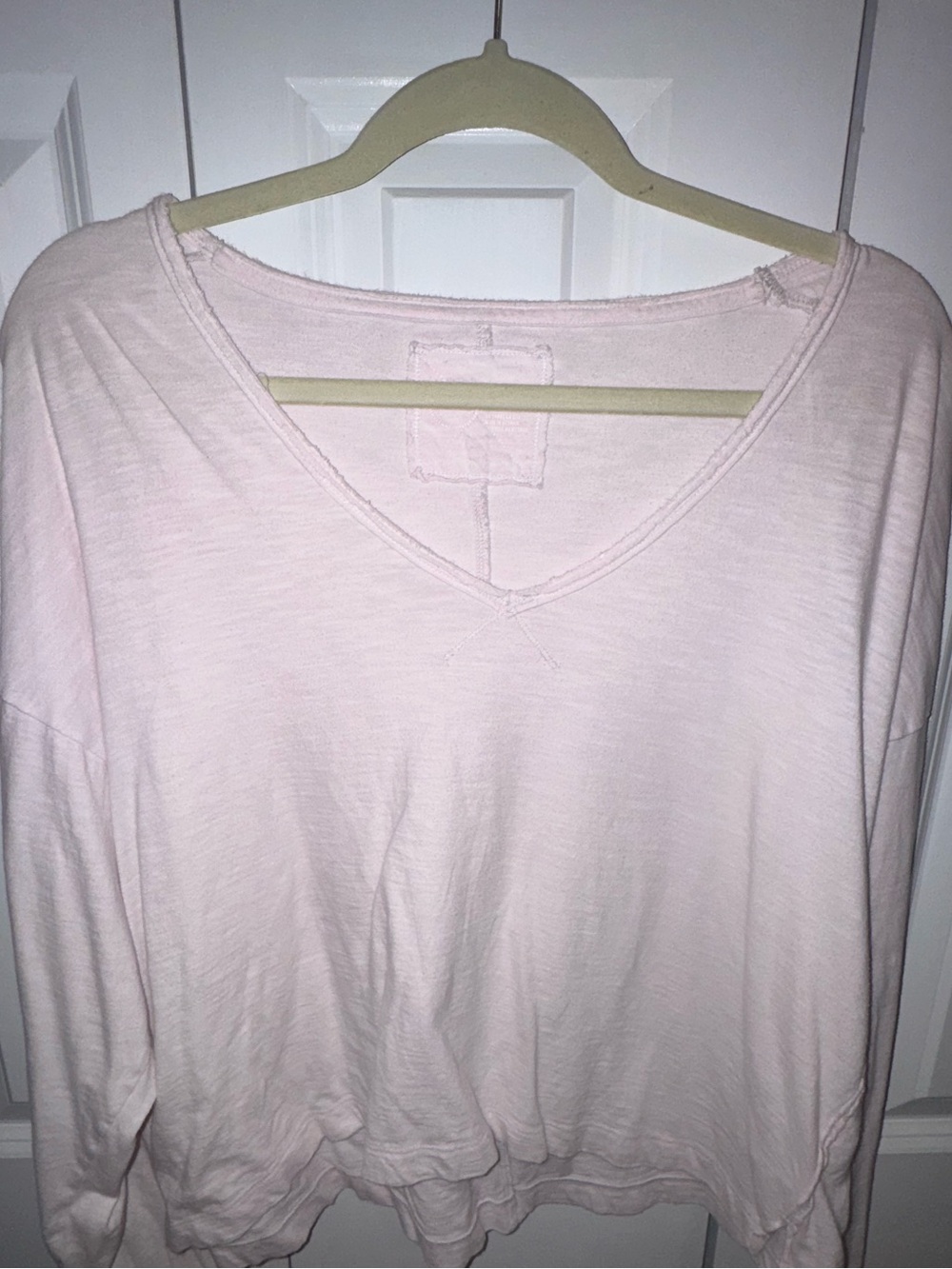 Aerie Light Pink V-Neck Long Sleeve Top
